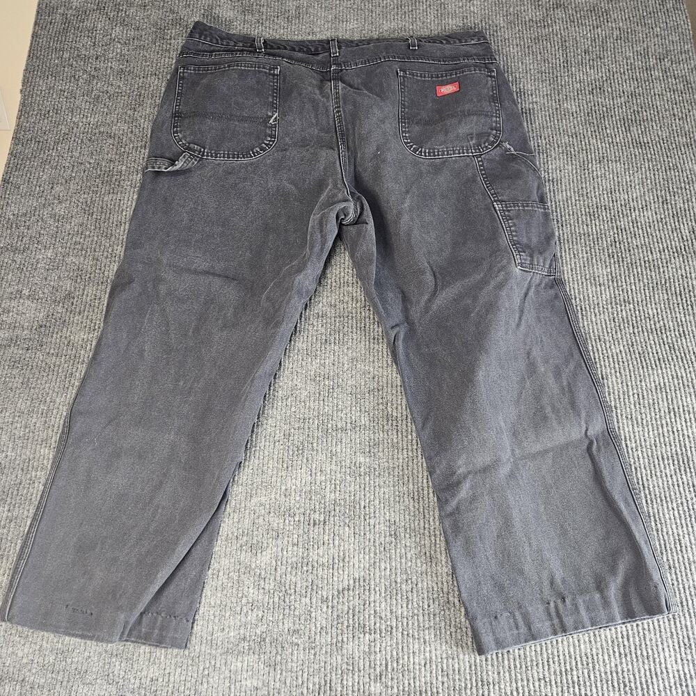 Dickies Carpenter Pants Mens 44 x 30 Gray Denim Workwear Utility Pocket Hammer - Picture 2 of 12